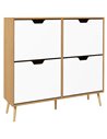 HOMCOM Shoe Storage Cabinet for 16 Pairs of Shoes, 4 Flip Drawers, Natural 837-394V80ND