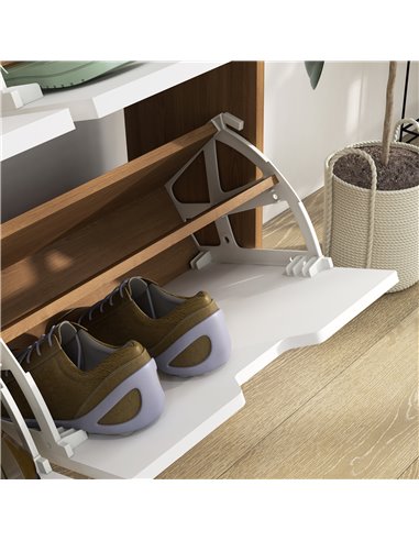 HOMCOM Shoe Storage Cabinet, 4 Flip Drawers, Shoe Organizer for 16 Pairs of Shoes, Natural 837-394V80ND