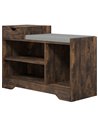 HOMCOM Shoe Storage with Seat, Upholstered Entryway Bench, Shoe Bench with Drawer and 3 Open Shelves for Hallway 837-439V70RB