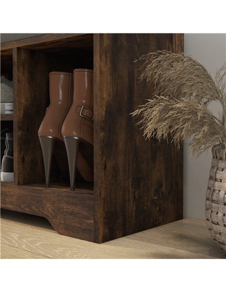 HOMCOM Shoe Storage with Seat, Upholstered Entryway Bench, Shoe Bench with Drawer and 3 Open Shelves for Hallway 837-439V70RB - pic 34886 | FastDaddyshop