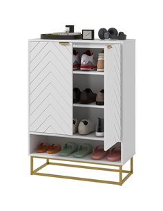 HOMCOM Shoe Storage Cabinet, Modern Shoe Cupboard for 12 Pairs of Shoes, White 837-443V80WT