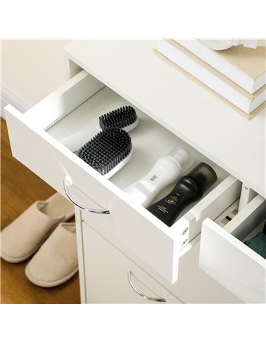 HOMCOM Narrow Shoe Storage with 2 Flip Drawers and Adjustable Shelves Shoe Cabinet Organizer for 12 Pairs of Shoes, White 837-32