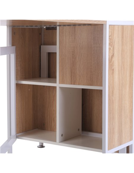 HOMCOM Foldable Dining Table Folding Workstation for Small Space with Storage Shelves Cubes Oak & White 833-409 - pic 34939 | FastDaddyshop