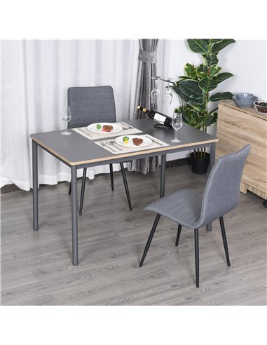 HOMCOM 120cm Minimalistic Dining Table w/ Steel Frame Foot Pads Simple Rectangle Style Home Dining Working Display Grey 835-162
