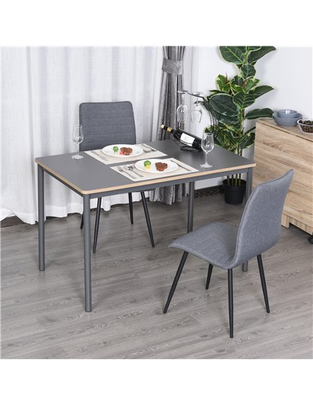 HOMCOM 120cm Minimalistic Dining Table w/ Steel Frame Foot Pads Simple Rectangle Style Home Dining Working Display Grey 835-162 - pic 34942 | FastDaddyshop