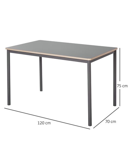 HOMCOM 120cm Minimalistic Dining Table w/ Steel Frame Foot Pads Simple Rectangle Style Home Dining Working Display Grey 835-162 - pic 34943 | FastDaddyshop