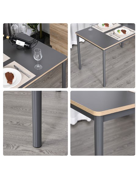 HOMCOM 120cm Minimalistic Dining Table w/ Steel Frame Foot Pads Simple Rectangle Style Home Dining Working Display Grey 835-162 - pic 34947 | FastDaddyshop