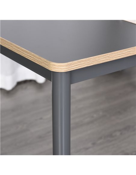 HOMCOM 120cm Minimalistic Dining Table w/ Steel Frame Foot Pads Simple Rectangle Style Home Dining Working Display Grey 835-162 - pic 34949 | FastDaddyshop