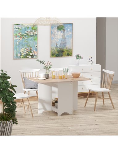 HOMCOM Foldable Dining Table Drop-Leaf Folding Desk Side Console with Storage Shelf for Kitchen,Dining Room 835-339