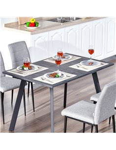 HOMCOM Dining Table with Metal Legs and Spacious Tabletop for Kitchen, Dining Room, Living Room, Dark Grey 835-418V01 2