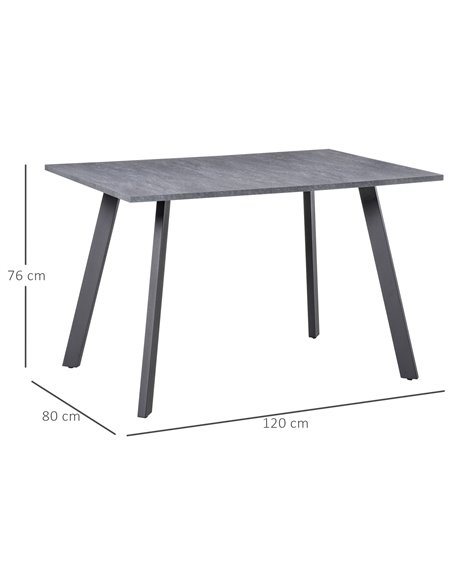 HOMCOM Dining Table with Metal Legs and Spacious Tabletop for Kitchen, Dining Room, Living Room, Dark Grey 835-418V01 - pic 34997 | FastDaddyshop