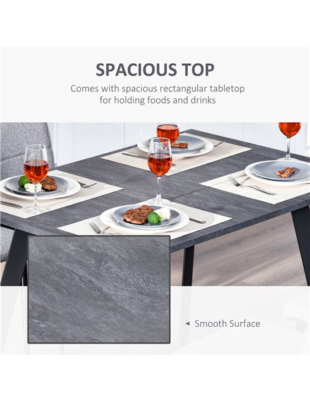 HOMCOM Dining Table with Metal Legs and Spacious Tabletop for Kitchen, Dining Room, Living Room, Dark Grey 835-418V01 - pic 34998 | FastDaddyshop