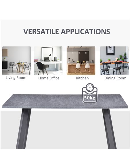 HOMCOM Dining Table with Metal Legs and Spacious Tabletop for Kitchen, Dining Room, Living Room, Dark Grey 835-418V01 - pic 34999 | FastDaddyshop