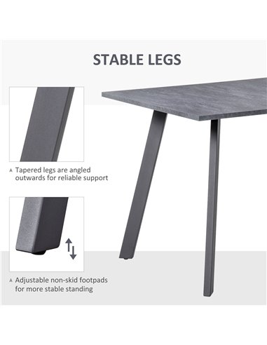HOMCOM Dining Table with Metal Legs and Spacious Tabletop for Kitchen, Dining Room, Living Room, Dark Grey 835-418V01