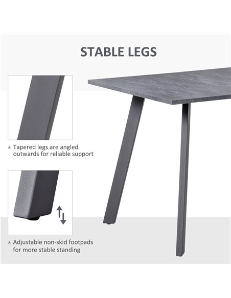 HOMCOM Dining Table with Metal Legs and Spacious Tabletop for Kitchen, Dining Room, Living Room, Dark Grey 835-418V01 - pic 35000 | FastDaddyshop