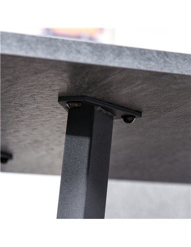 HOMCOM Dining Table with Metal Legs and Spacious Tabletop for Kitchen, Dining Room, Living Room, Dark Grey 835-418V01