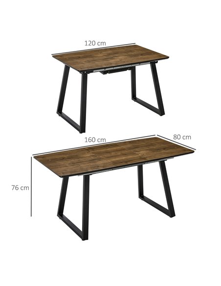 HOMCOM Extendable Dining Table Rectangular Wood Effect Tabletop, 835-525 - pic 35024 | FastDaddyshop