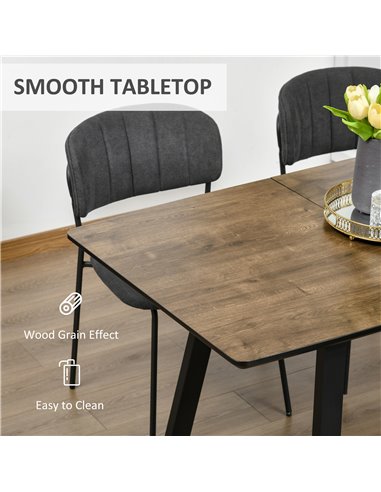 HOMCOM Extendable Dining Table Rectangular Wood Effect Tabletop, 835-525