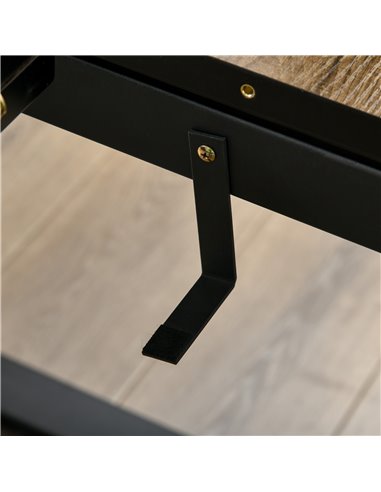 HOMCOM Extendable Dining Table Rectangular Wood Effect Tabletop for 4-6 People with Metal Frame & Hidden Leaves for Kitchen, Din