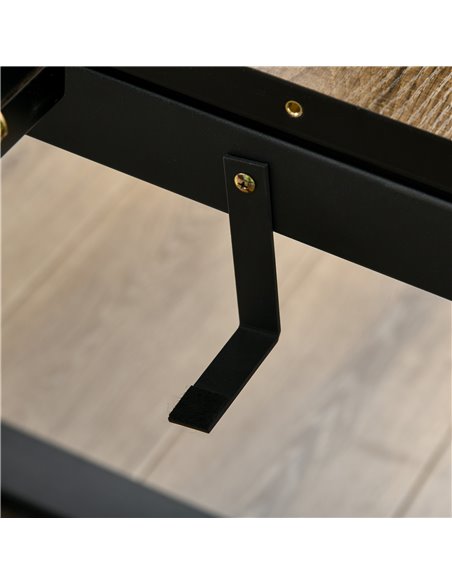 HOMCOM Extendable Dining Table Rectangular Wood Effect Tabletop for 4-6 People with Metal Frame & Hidden Leaves for Kitchen, Din - pic 35029 | FastDaddyshop