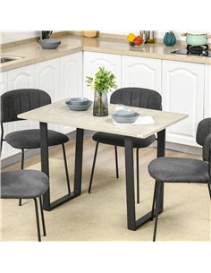 HOMCOM Modern Rectangular Dining Table, Kitchen Table, Light Grey 835-559V01 2