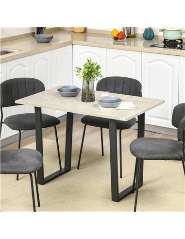 HOMCOM Modern Rectangular Dining Table, Kitchen Table, Light Grey 835-559V01