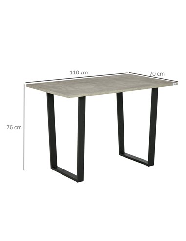 HOMCOM Modern Rectangular Dining Table, Kitchen Table, Light Grey 835-559V01