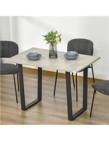 HOMCOM Modern Rectangular Dining Table, Kitchen Table, Light Grey 835-559V01