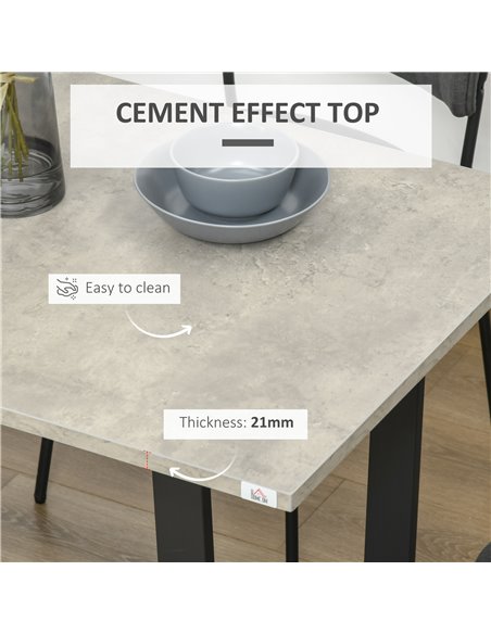 HOMCOM Modern Rectangular Dining Table, Kitchen Table with Adjustable Steel Base and Spacious Tabletop for 4 People, Light Grey  - pic 35035 | FastDaddyshop