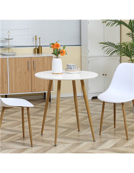 HOMCOM Modern Dining Table for 2 People, Round Kitchen Table, White 835-527 - pic 35041 | FastDaddyshop