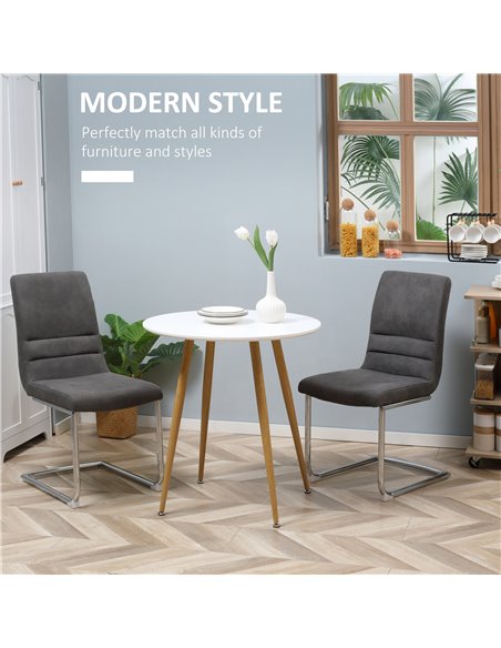 HOMCOM Modern Dining Table for 2 People, Round Kitchen Table, White 835-527 - pic 35043 | FastDaddyshop