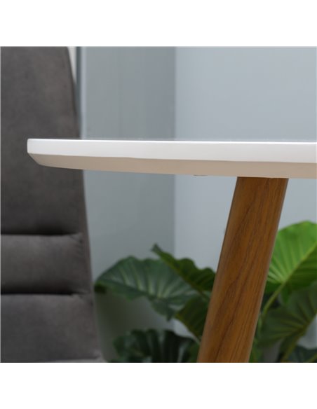 HOMCOM Modern Dining Table for 2 People, Round Kitchen Table, with Matte Top and Metal legs, Dining Room Living Room, White 835- - pic 35048 | FastDaddyshop