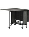 HOMCOM Mobile Drop Leaf Table, Folding Kitchen Table, Grey Wood Effect 835-789V00GY