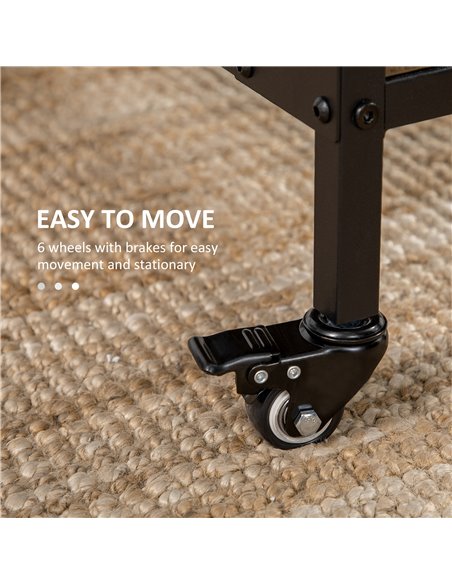 HOMCOM Mobile Drop Leaf Table Folding Kitchen Table Extendable Dining Table For Small Spaces With 6 Wheels & Storage Shelf 835-7 - pic 35055 | FastDaddyshop