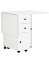 HOMCOM Folding Dining Table for 4-6, Rolling Drop Leaf Table, White 835-679WT