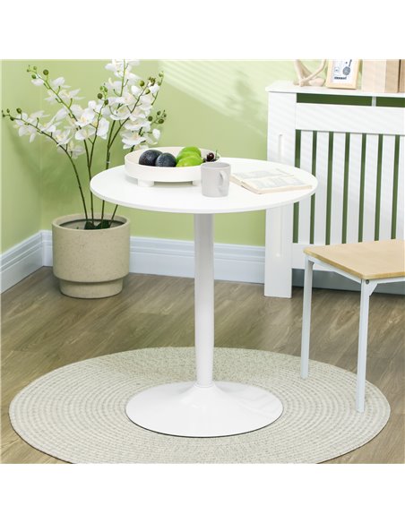 HOMCOM Round Dining Table, Modern Dining Room Table, White 835-951V80WT - pic 35086 | FastDaddyshop