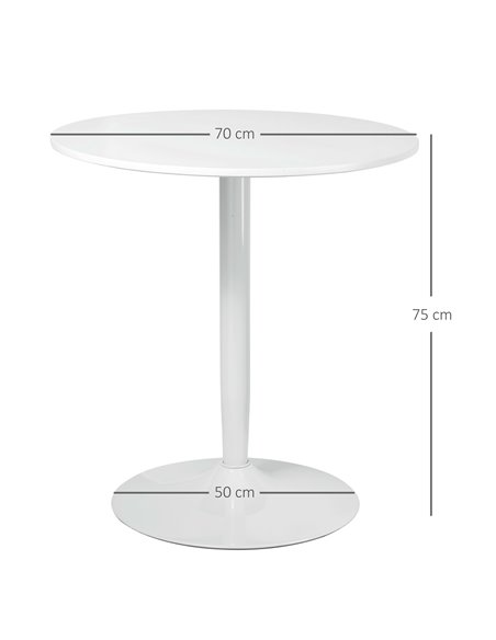HOMCOM Round Dining Table, Modern Dining Room Table, White 835-951V80WT - pic 35087 | FastDaddyshop