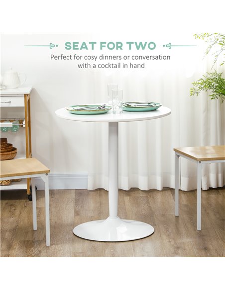 HOMCOM Round Dining Table, Modern Dining Room Table, White 835-951V80WT - pic 35088 | FastDaddyshop