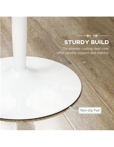 HOMCOM Round Dining Table, Modern Dining Room Table, White 835-951V80WT