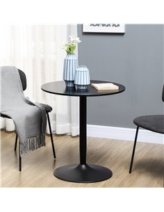 HOMCOM Round Dining Table, Modern Dining Room Table, Black 835-951V80BK 2