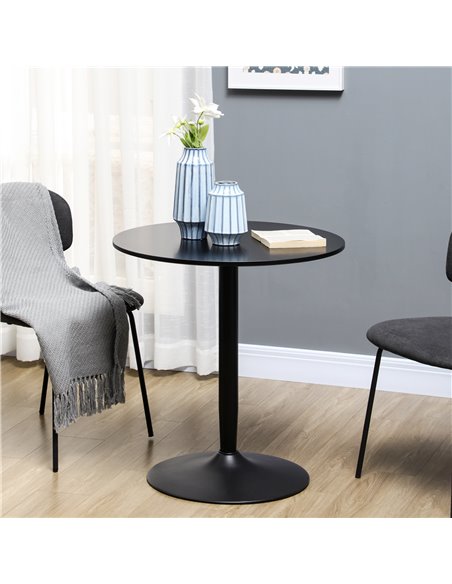 HOMCOM Round Dining Table, Modern Dining Room Table, Black 835-951V80BK - pic 35095 | FastDaddyshop