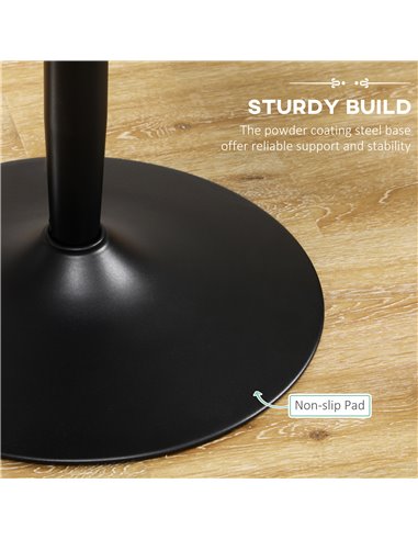 HOMCOM Round Dining Table, Modern Dining Room Table, Black 835-951V80BK