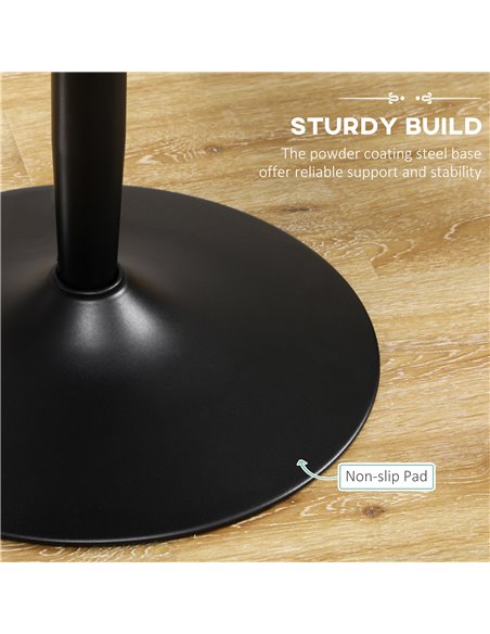 HOMCOM Round Dining Table, Modern Dining Room Table, Black 835-951V80BK - pic 35098 | FastDaddyshop