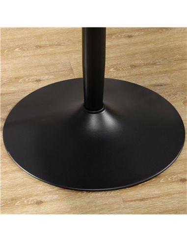 HOMCOM Round Dining Table, Modern Dining Room Table with Steel Base, Non-slip Foot Pad, Space Saving Small Dining Table, Black 8