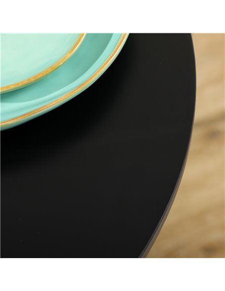 HOMCOM Round Dining Table, Modern Dining Room Table with Steel Base, Non-slip Foot Pad, Space Saving Small Dining Table, Black 8 - pic 35102 | FastDaddyshop