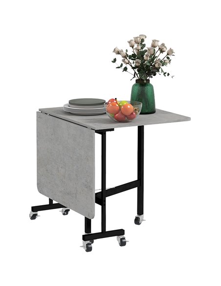 HOMCOM Drop Leaf Table, Folding Dining Table, 120cm, Grey 83A-049V80GY - pic 35112 | FastDaddyshop