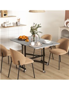 HOMCOM Drop Leaf Table, Folding Dining Table, 120cm, Grey 83A-049V80GY 2
