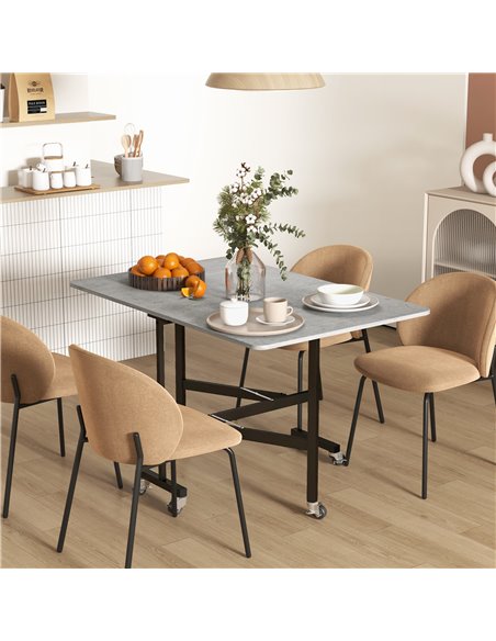 HOMCOM Drop Leaf Table, Folding Dining Table, 120cm, Grey 83A-049V80GY - pic 35113 | FastDaddyshop