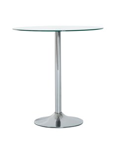 HOMCOM Modern Round Dining Table with Tempered Glass Top, 835-040V01SR