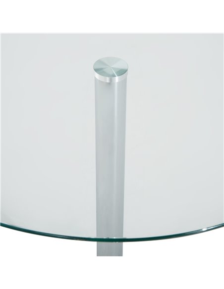 HOMCOM Round Dining Table, Modern Dining Room Table with Tempered Glass Top, Steel Base, Space Saving Small Bar Table 835-040V01 - pic 35137 | FastDaddyshop
